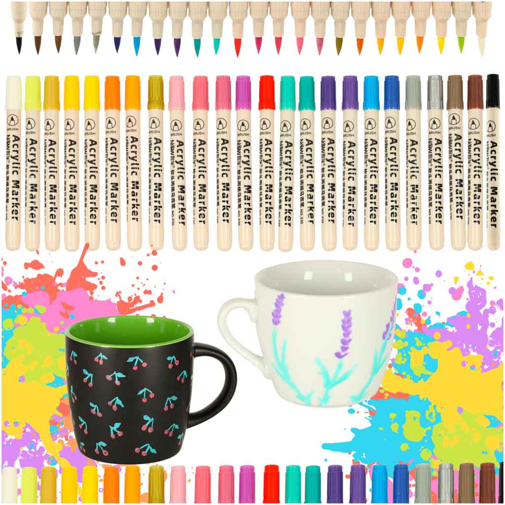 Akrilni markeri za tkaninu, markeri za kamen, vodootporni markeri "uradi sam" 24 kom.