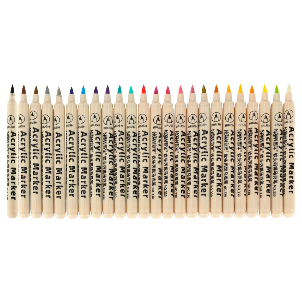 Akrilni markeri za tkaninu, markeri za kamen, vodootporni markeri "uradi sam" 24 kom.