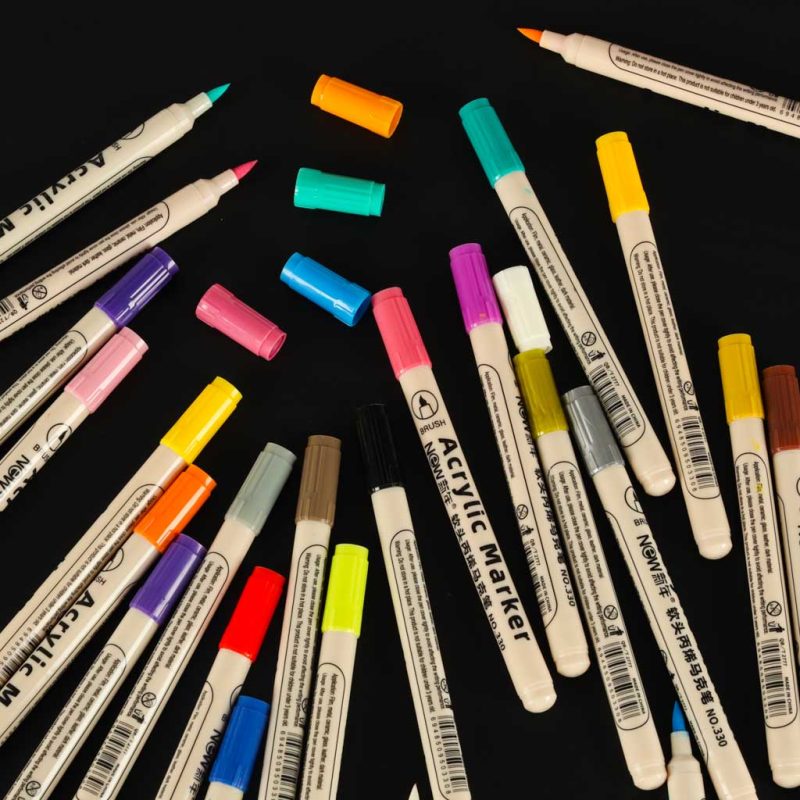 Akrilni markeri za tkaninu, markeri za kamen, vodootporni markeri "uradi sam" 24 kom.