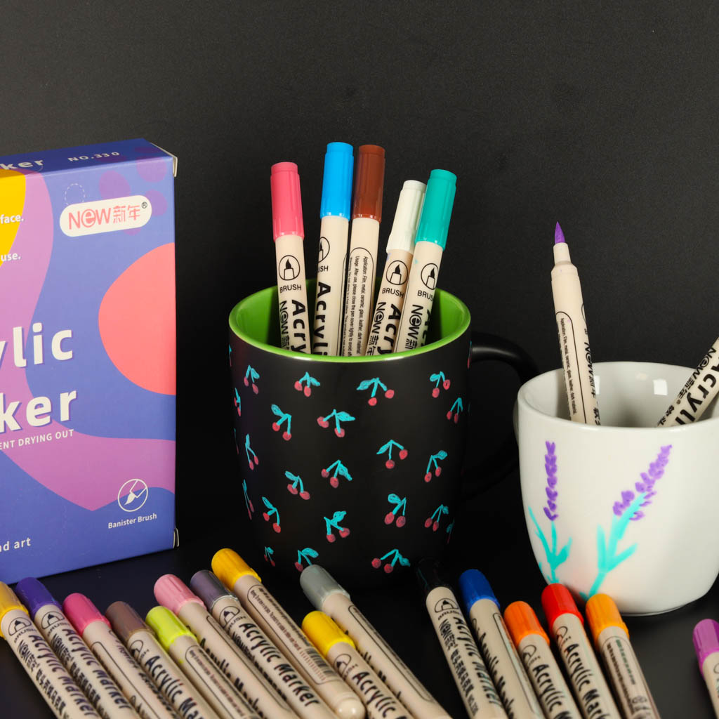 Akrilni markeri za tkaninu, markeri za kamen, vodootporni markeri "uradi sam" 24 kom.