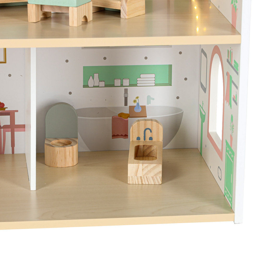 LULILO-Peonio-70cm-LED-pink-wooden-dollhouse-176209 LULILO Peonio 70cm LED ružičasta drvena kućica za lutke