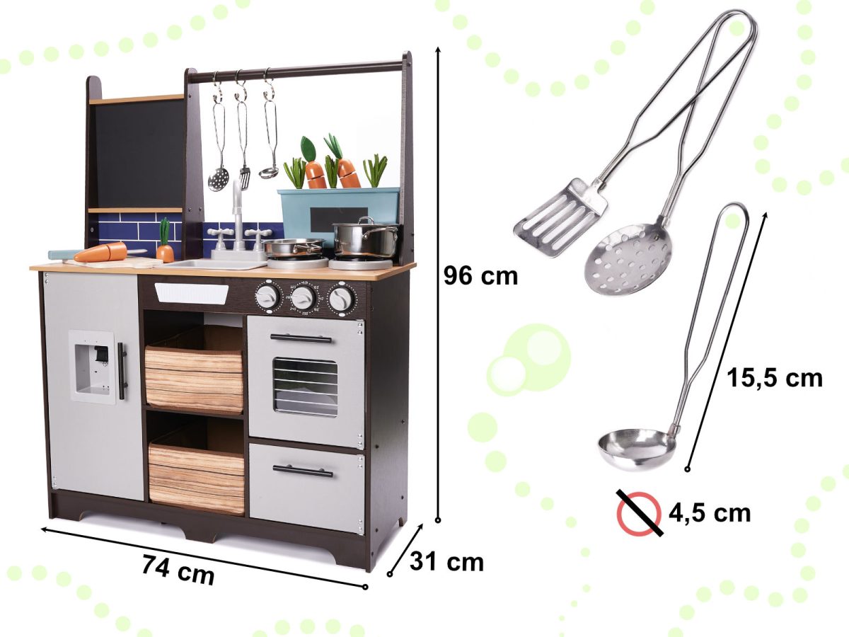 Drvena kuhinja za djecu MDF s dodacima LOFT XXL 96cm