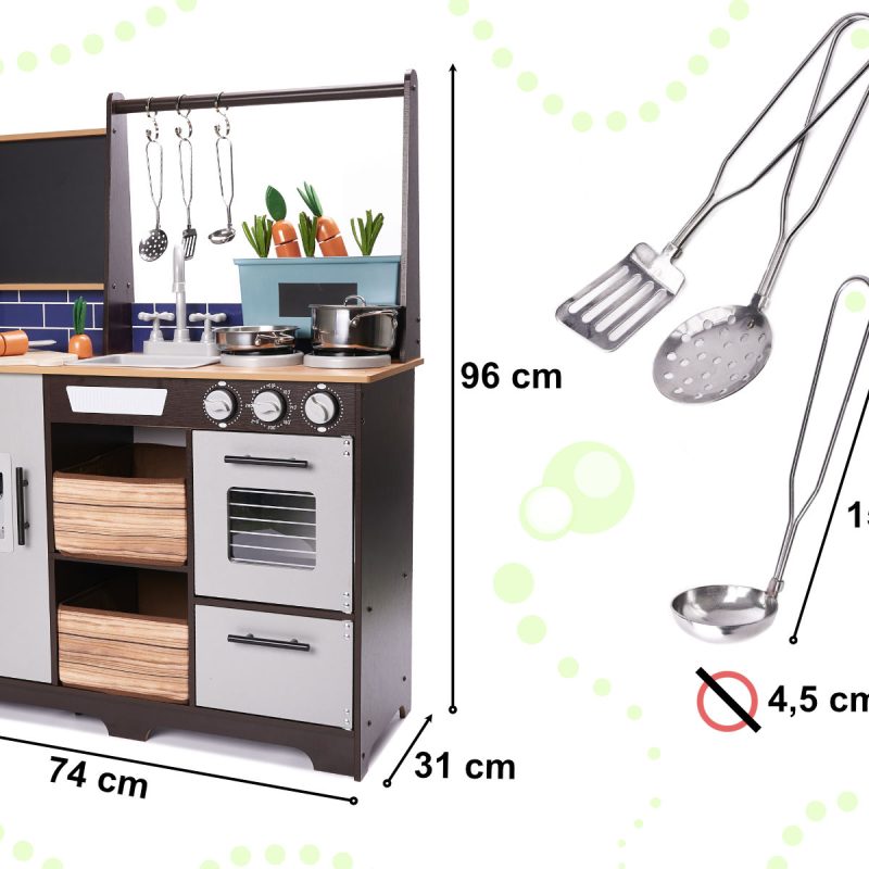Drvena kuhinja za djecu MDF s dodacima LOFT XXL 96cm