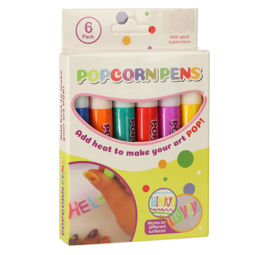 3D markeri s efektom nabubre poput kokica u 6 boja