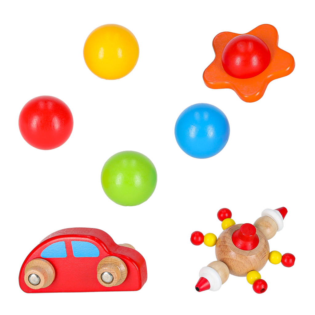 Montessori XXL drvena staza s lopticama kulodrom