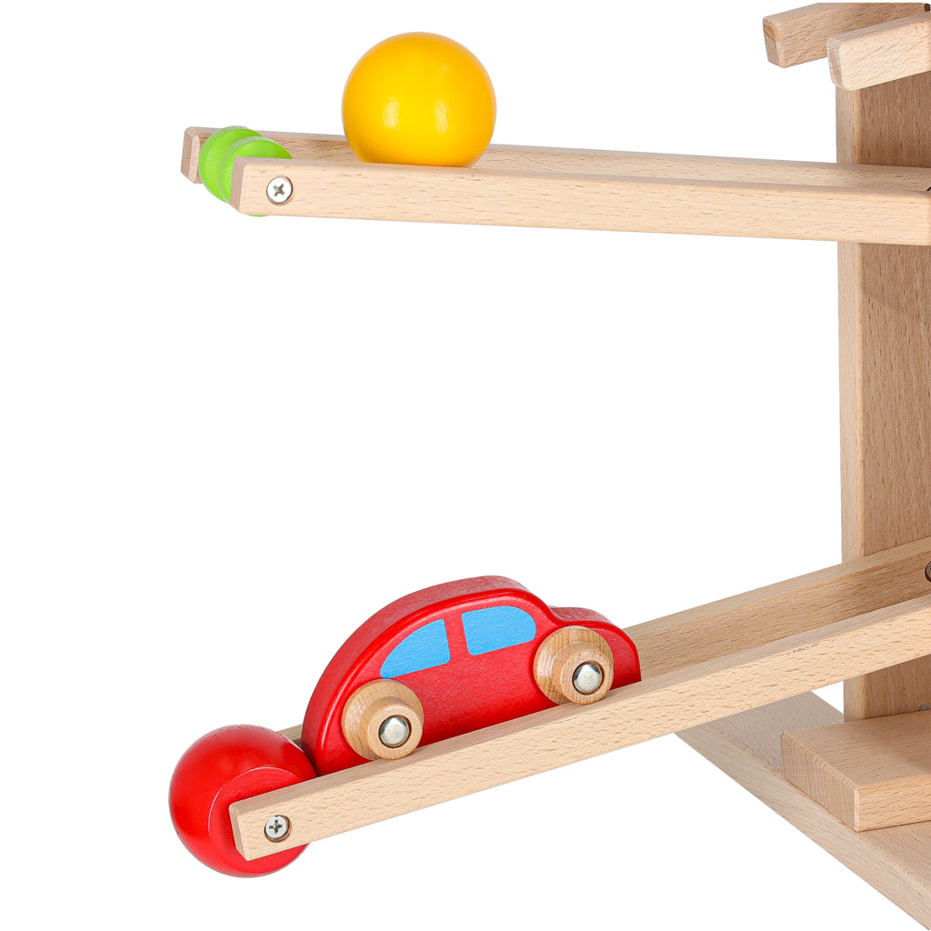 Montessori XXL drvena staza s lopticama kulodrom
