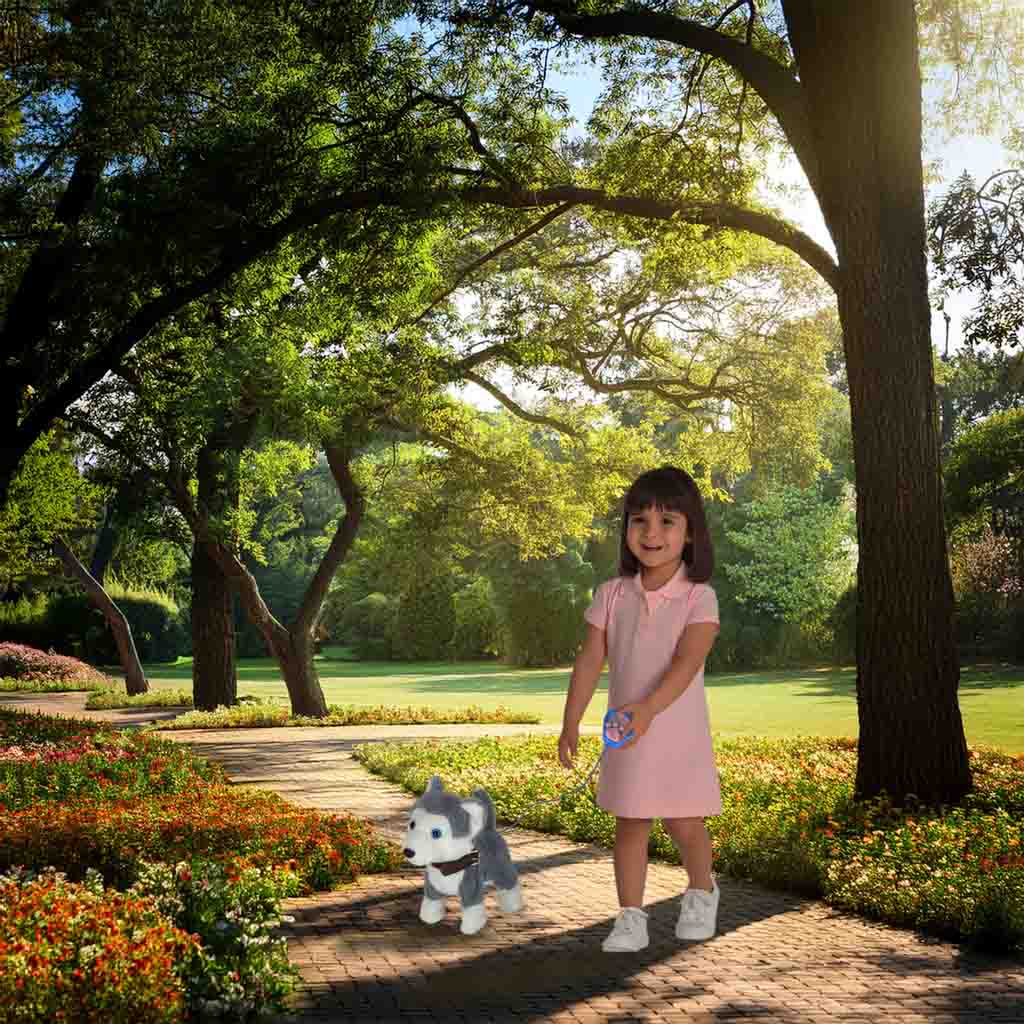 Interaktivni pas na uzici, pokret, zvuk, haski