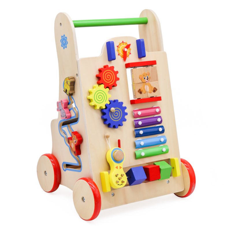 Pusher-wooden-walker-educational-cube-6in1-84059 Igračka za guranje za djecu, drvena hodalica, edukativna kocka 6 u 1