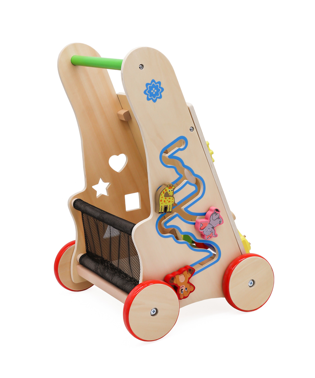 Pusher-wooden-walker-educational-cube-6in1-84060 Igračka za guranje za djecu, drvena hodalica, edukativna kocka 6 u 1