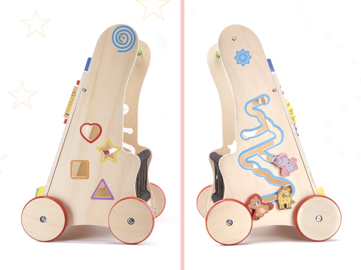 Pusher-wooden-walker-educational-cube-6in1-85991 Igračka za guranje za djecu, drvena hodalica, edukativna kocka 6 u 1
