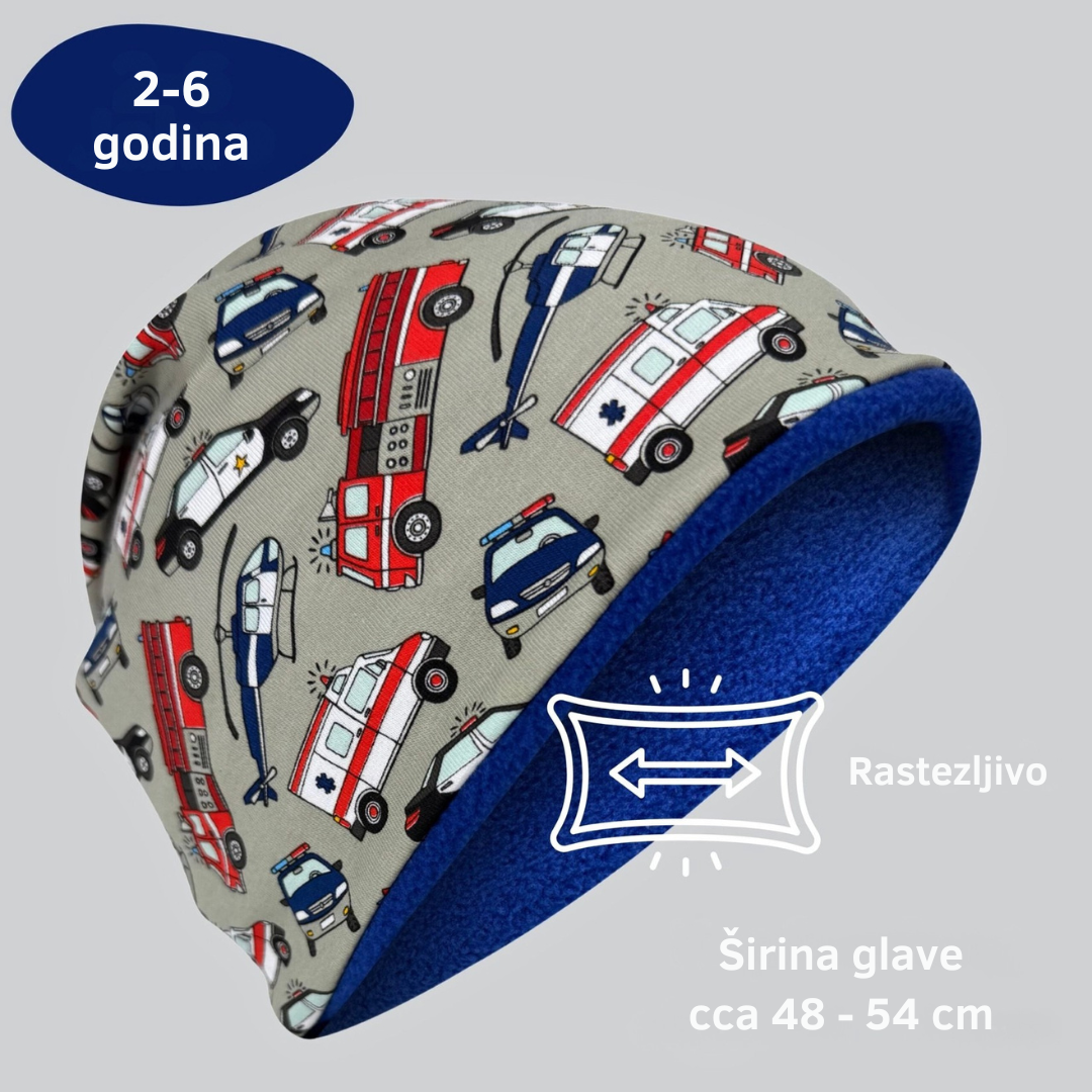 Dječja kapa i šal - Vozila hitne pomoći 4