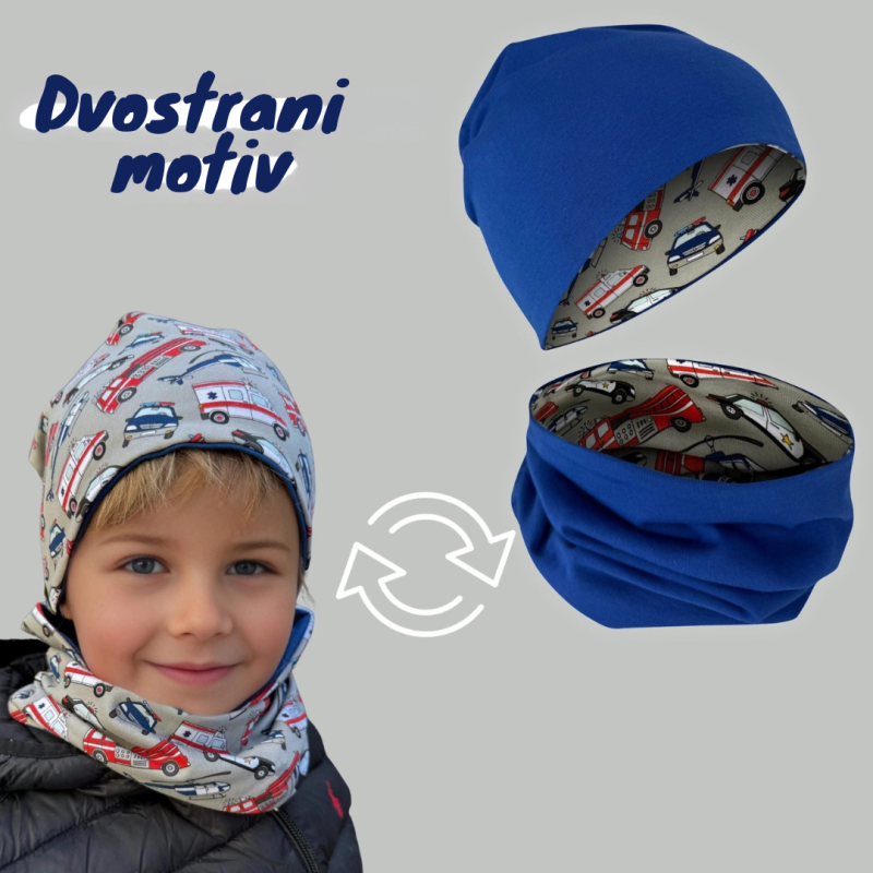 Dječja kapa i šal - Vozila hitne pomoći 2