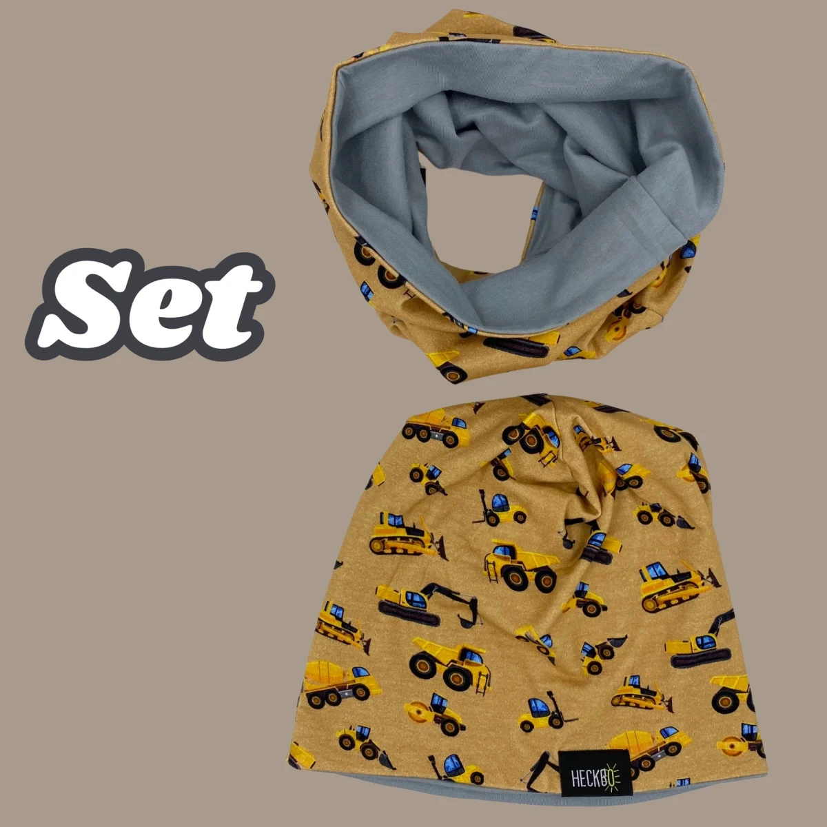 Dvostrana kapa i šal set - bageri 2 - 8 g