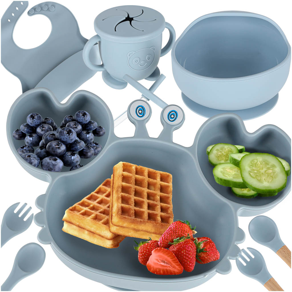 Silikonske posude za djecu 9 elemenata plave