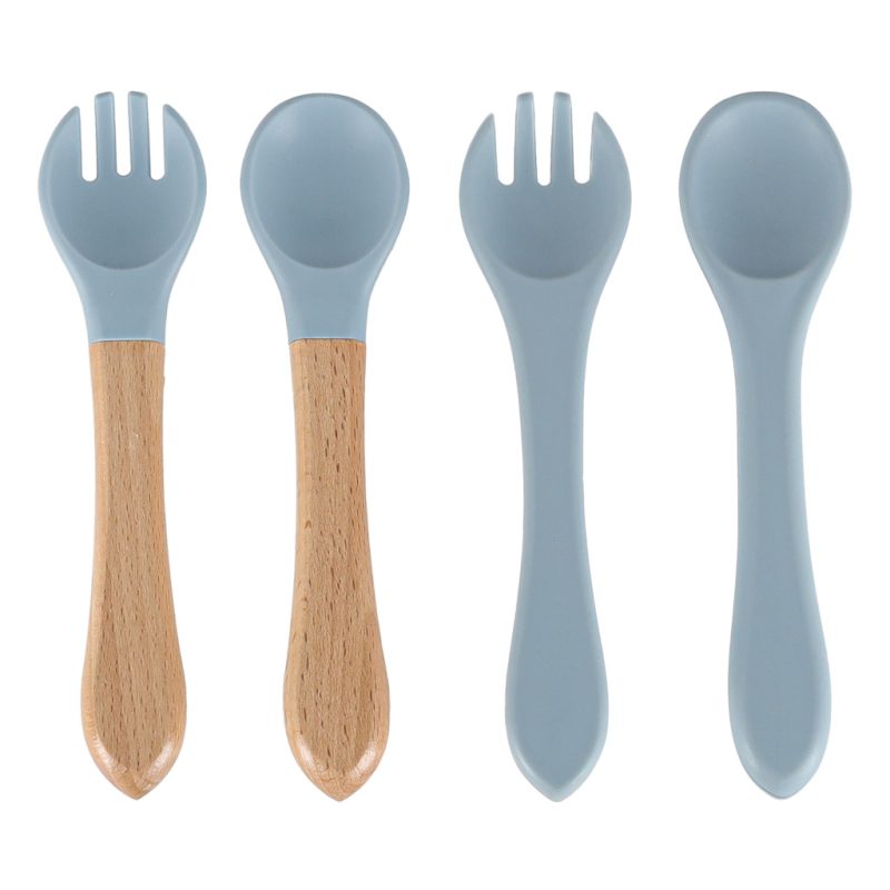 Silikonske posude za djecu 9 elemenata plave 4