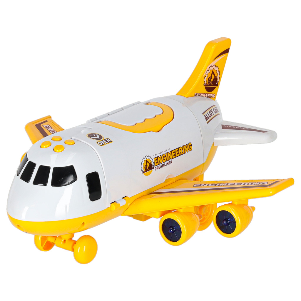 Folding-plane-transporter-with-cars-3-construction-vehicles-lights-sound-174892 Sklopivi transporter aviona s automobilima + 3 građevinska vozila sa svjetlima i zvukom