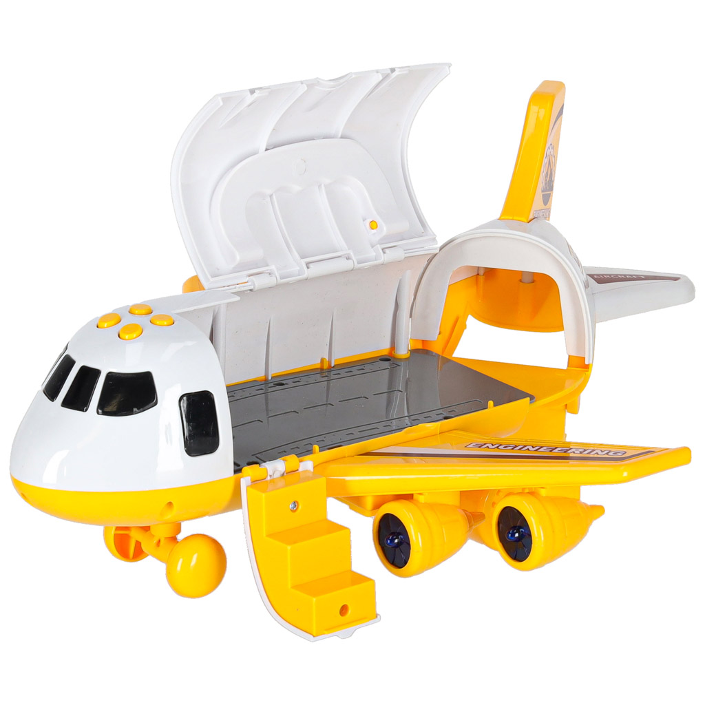 Folding-plane-transporter-with-cars-3-construction-vehicles-lights-sound-174894 Sklopivi transporter aviona s automobilima + 3 građevinska vozila sa svjetlima i zvukom
