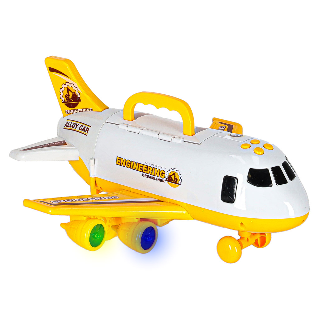 Folding-plane-transporter-with-cars-3-construction-vehicles-lights-sound-174900 Sklopivi transporter aviona s automobilima + 3 građevinska vozila sa svjetlima i zvukom