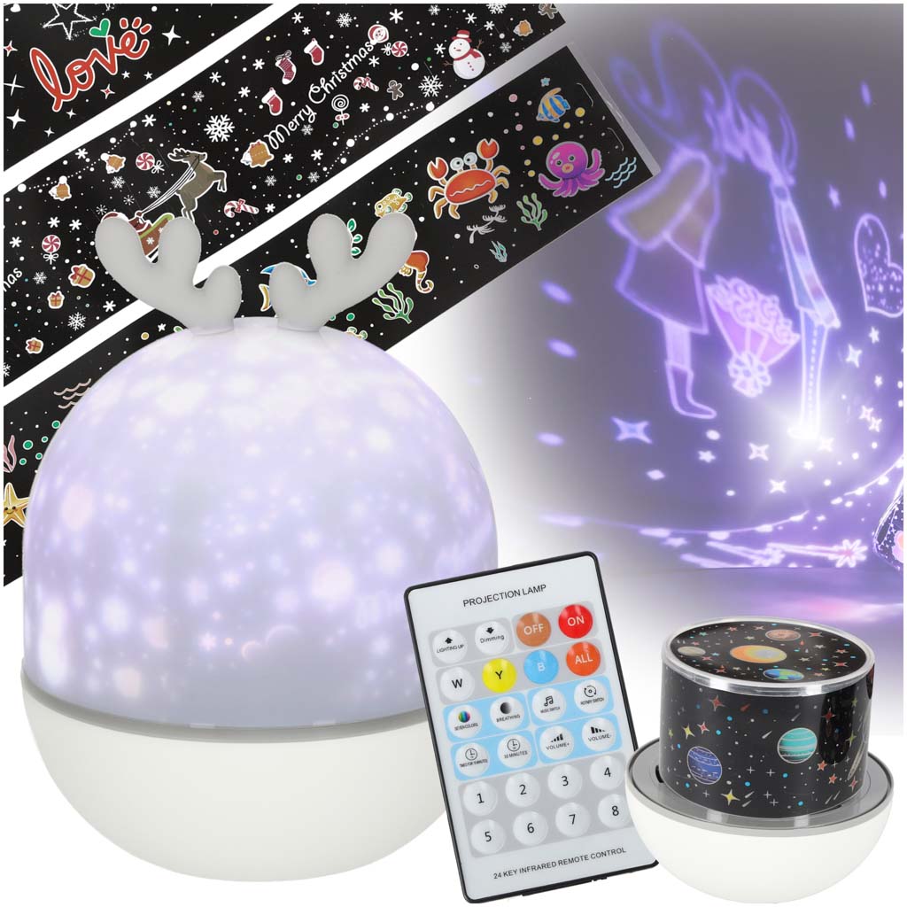 Night-Light-Star-Projector-USB-LED-Reindeer-176394 Noćno svjetlo Zvjezdani projektor USB LED Sob