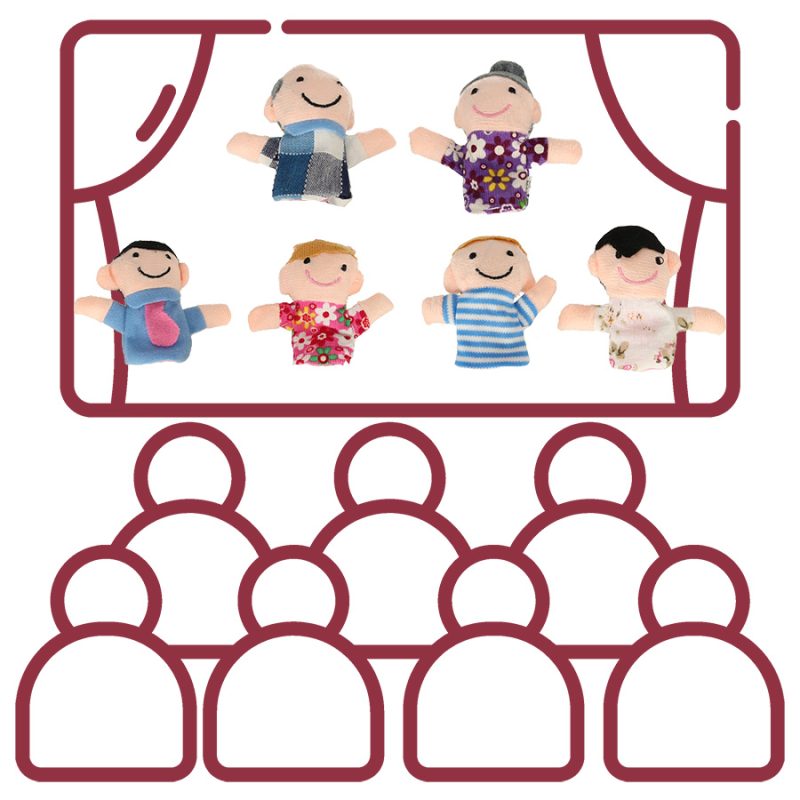 Plush-mascots-finger-puppets-family-6pcs-133384 Plišane lutke za prste obiteljski kazališni set od 6 dijelova 10