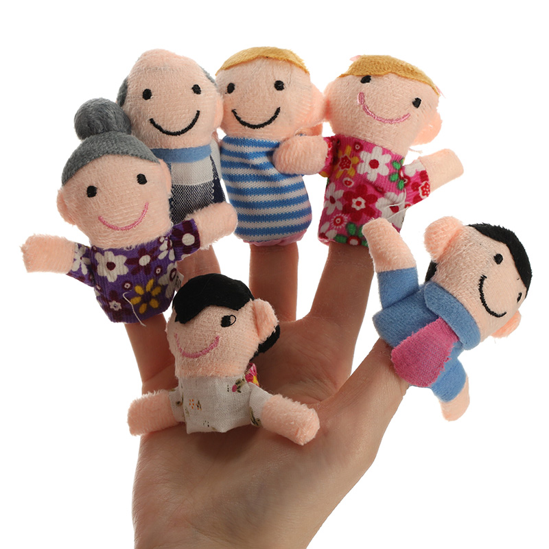 Plush-mascots-finger-puppets-family-6pcs-133385 Plišane lutke za prste obiteljski kazališni set od 6 dijelova 9