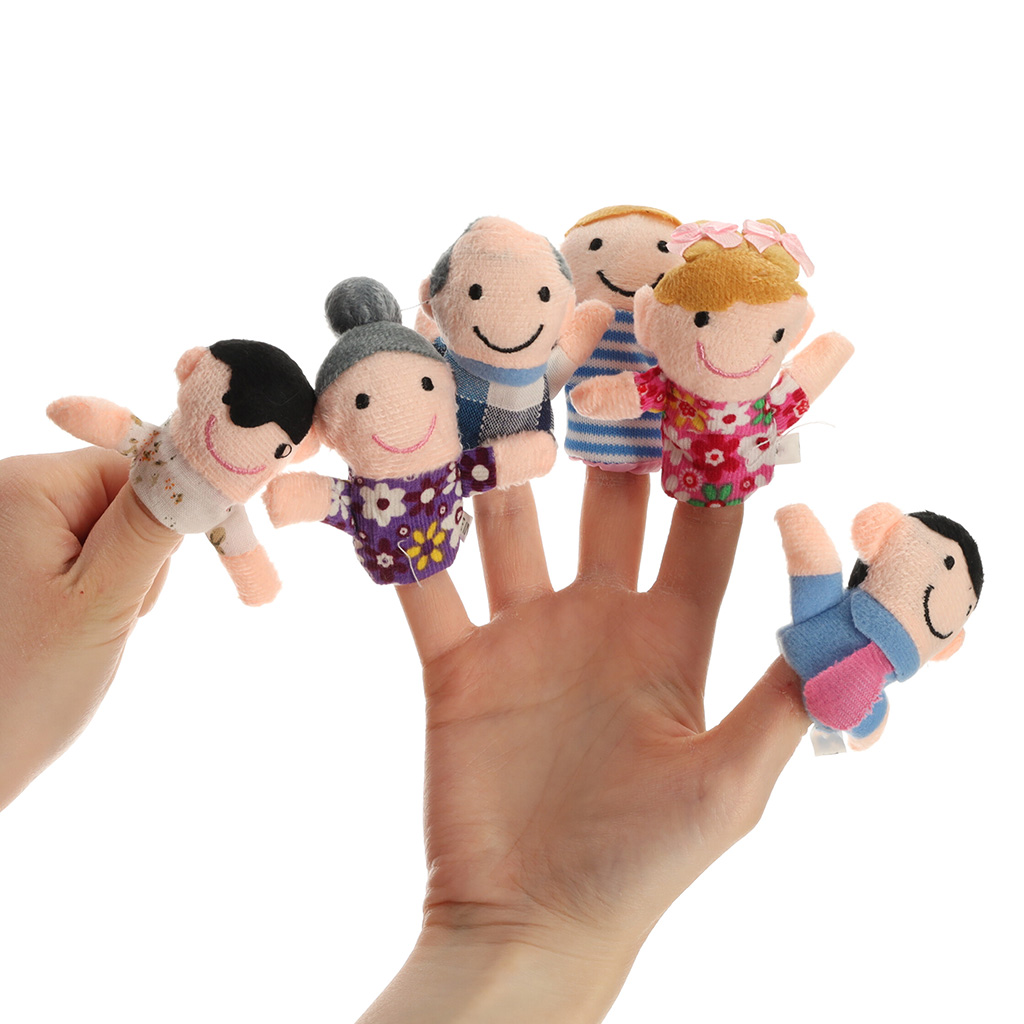 Plush-mascots-finger-puppets-family-6pcs-133386 Plišane lutke za prste obiteljski kazališni set od 6 dijelova 8