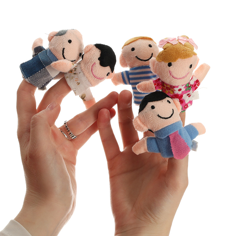 Plush-mascots-finger-puppets-family-6pcs-133387 Plišane lutke za prste obiteljski kazališni set od 6 dijelova 7