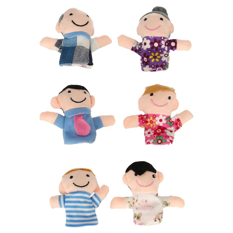 Plush-mascots-finger-puppets-family-6pcs-133388 Plišane lutke za prste obiteljski kazališni set od 6 dijelova 6