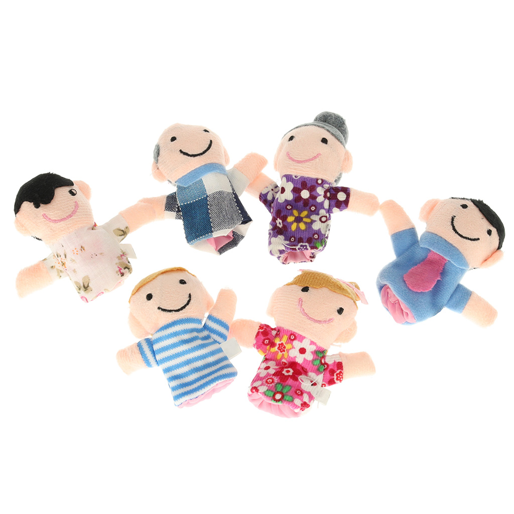 Plush-mascots-finger-puppets-family-6pcs-133390 Plišane lutke za prste obiteljski kazališni set od 6 dijelova 4