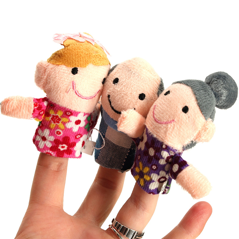 Plush-mascots-finger-puppets-family-6pcs-133392 Plišane lutke za prste obiteljski kazališni set od 6 dijelova 2
