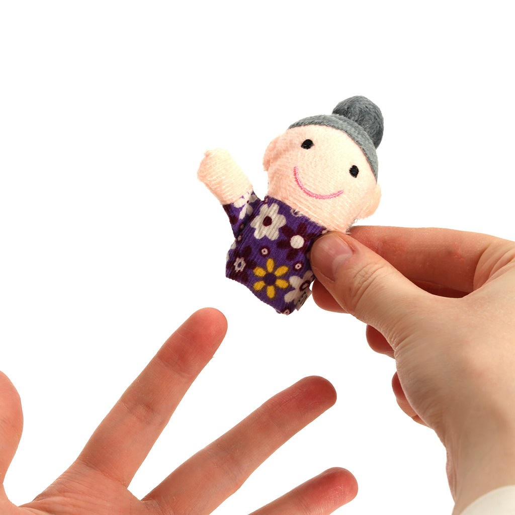 Plush-mascots-finger-puppets-family-6pcs-133393 Plišane lutke za prste obiteljski kazališni set od 6 dijelova 1