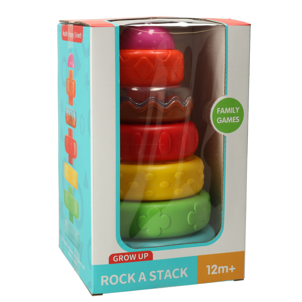 Edukativna senzorna igračka Piramidalni toranj, šarena Montessori