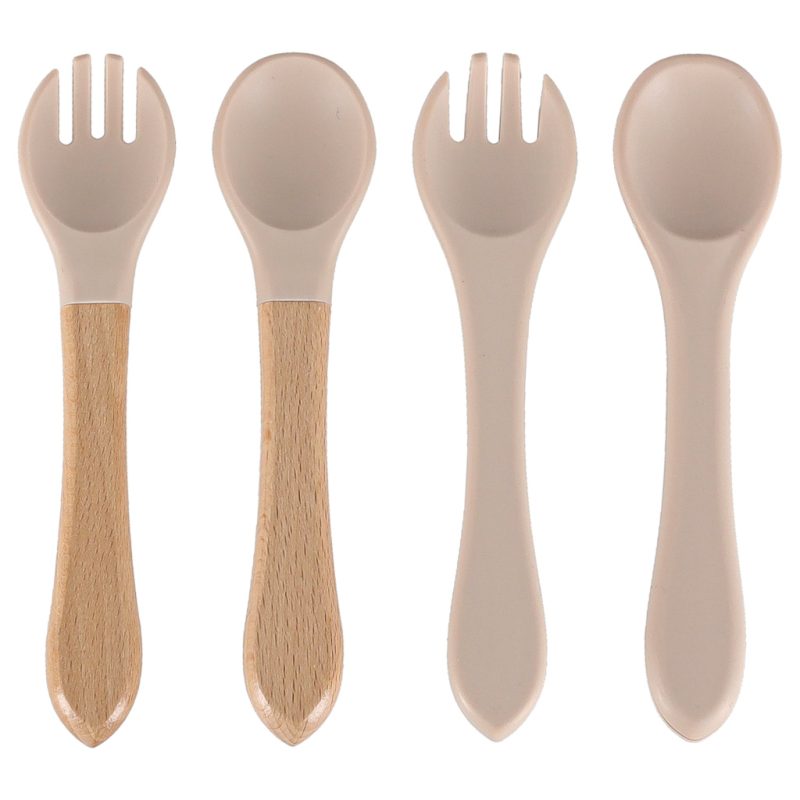 Silikonske posude za djecu 9 elemenata bež 4