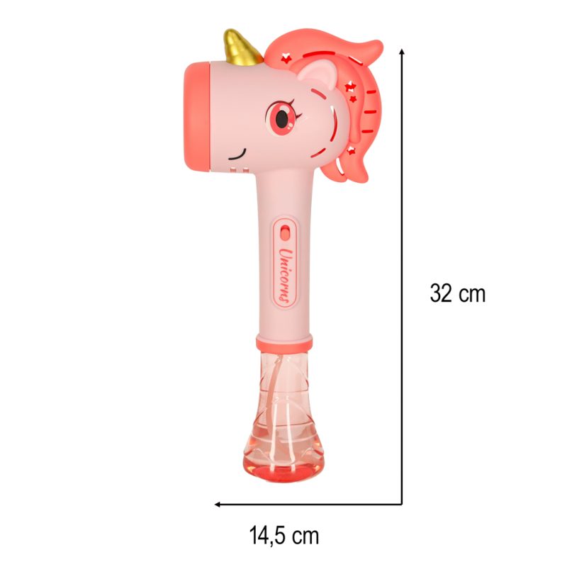 Soap-bubble-gun-bubble-machine-unicorn-wand-light-sound-167768 Stroj za mjehuriće od sapunice Jednorog štapić, zvuk, svjetlo
