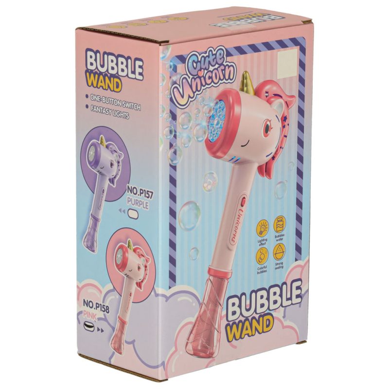 Soap-bubble-gun-bubble-machine-unicorn-wand-light-sound-175351 Stroj za mjehuriće od sapunice Jednorog štapić, zvuk, svjetlo