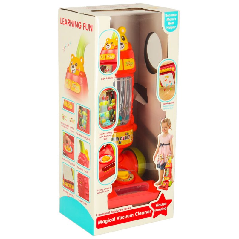 Interaktivni usisavač za djecu sa zvukom crveni