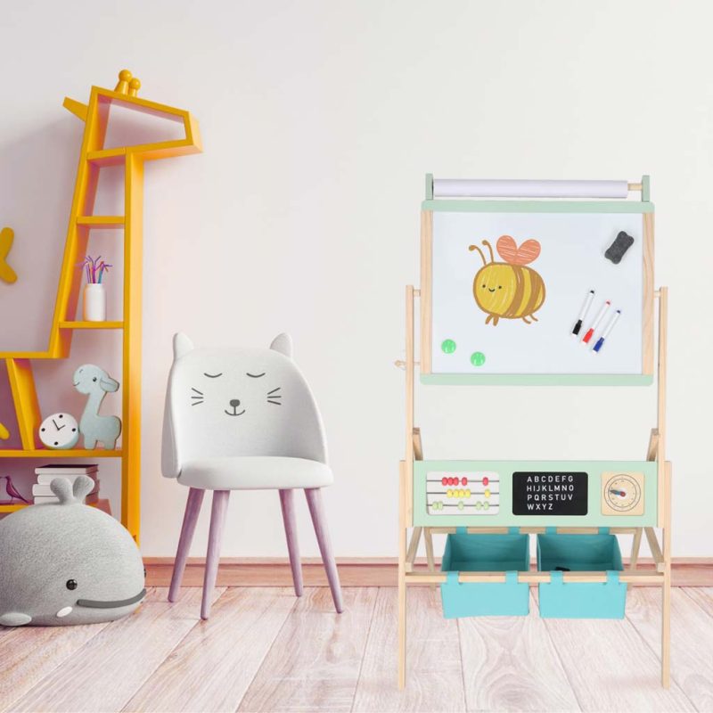 Wooden-chalkboard-LULILO-Kredo-accessories-chalk-markers-magnets-baskets-110cm-177603 Drvena ploča LULILO pribor kreda markeri magneti košare boje 110 cm 2
