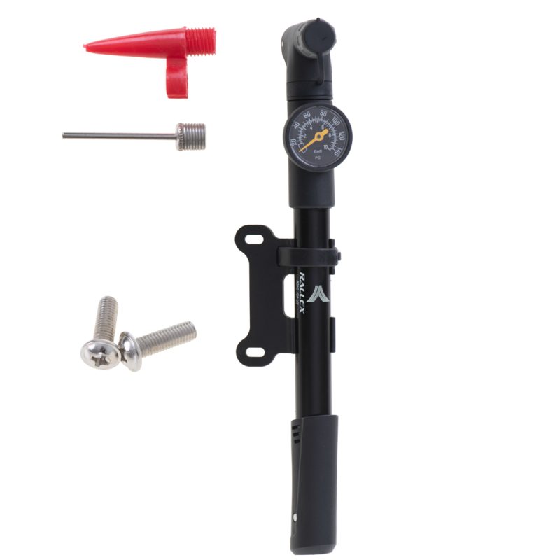 Bicycle-pump-with-bicycle-handle-pressure-gauge-164441 Pumpa za bicikl s manometrom RALLEX ručna pumpa za bicikl za loptu madraca s držačem za bicikl