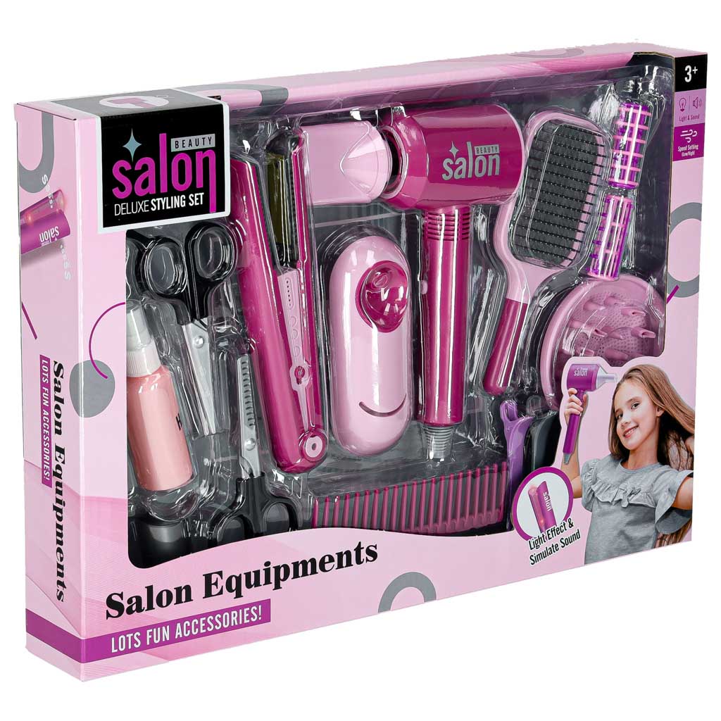 Frizerski set za djecu, sušilo za kosu, pegla za kosu, 16 predmeta 1