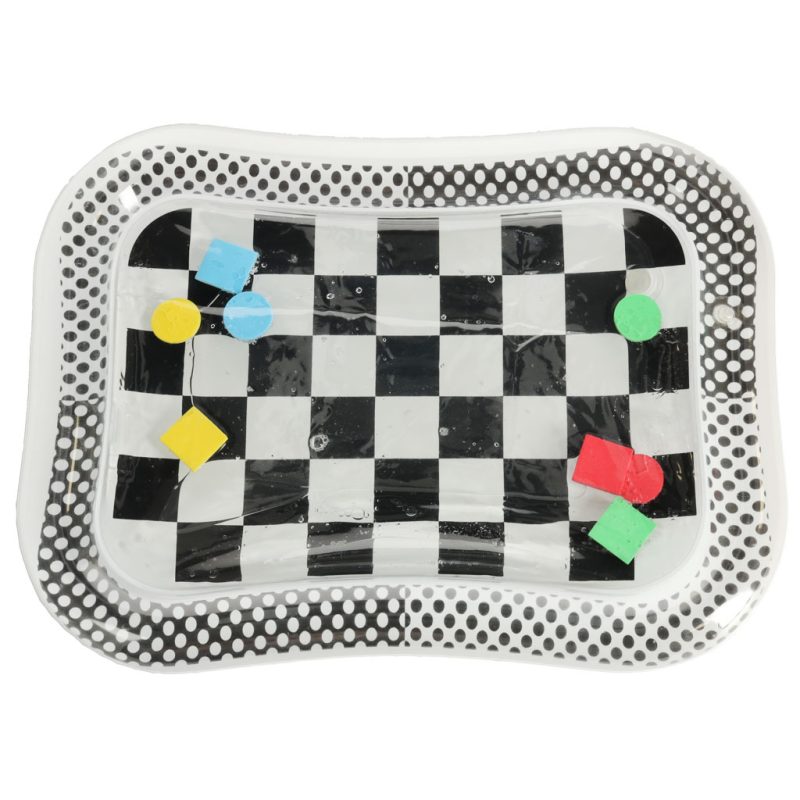 Vodena prostirka za napuhavanje s kontrastnim crno-bijelim uzorcima šahovska ploča 65 cm x 50 cm 5