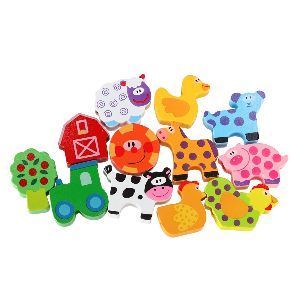 Drvene domaće životinje i farma za učenje nizanja 8