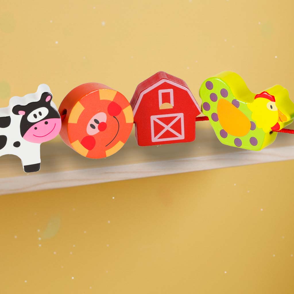 Drvene domaće životinje i farma za učenje nizanja 3