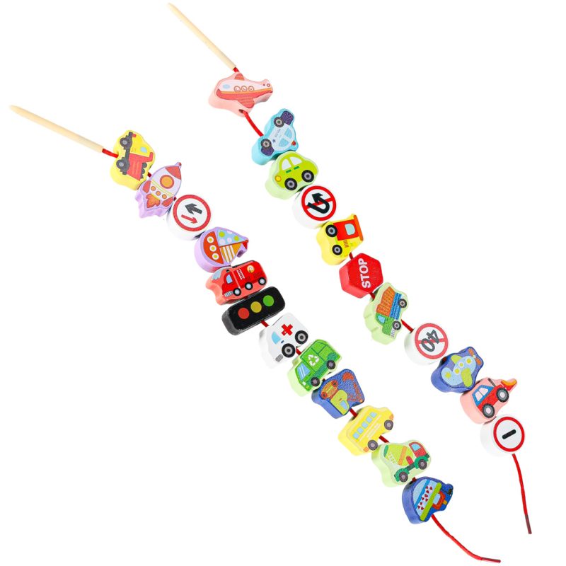 Drveni prometni znakovi i vozila za učenje nizanja 4