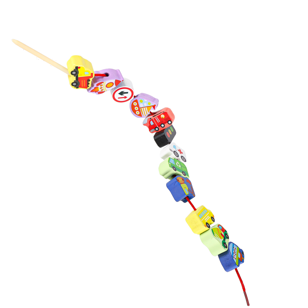 Drveni prometni znakovi i vozila za učenje nizanja 2