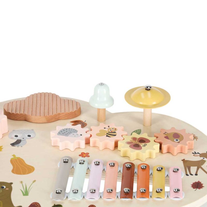 Wooden-educational-table-music-board-dulcimer-cymbals-plates-179583 Drveni edukativni glazbeni stol, bubanj, ksilofon, činele, kotačići 4