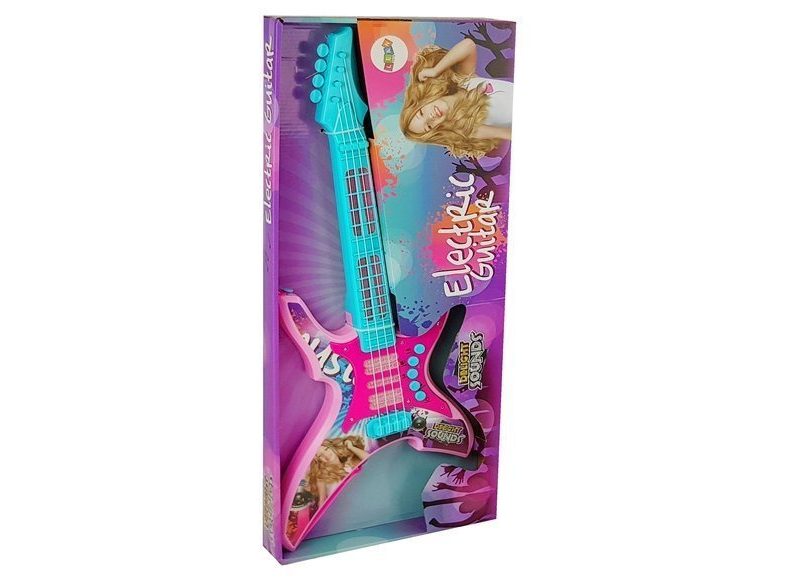Električna gitara sa svjetlima i zvukovima, roza, 62 cm 1