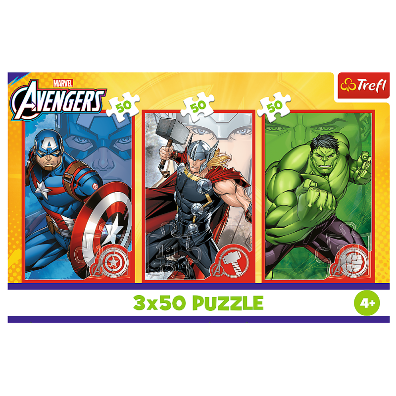 Puzzle 3x50 Vaš junak Disney Marvel Osvetnici Trefl 34891