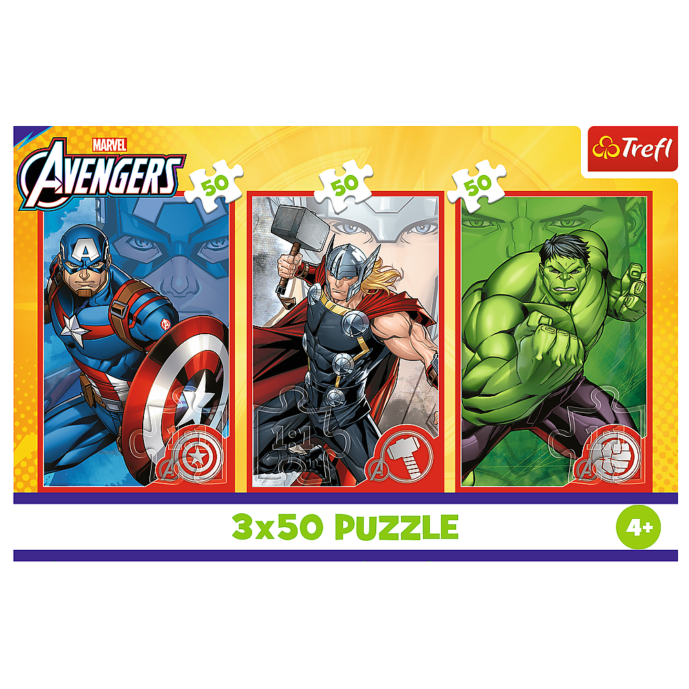 Puzzle 3x50 Vaš junak Disney Marvel Osvetnici Trefl 34891