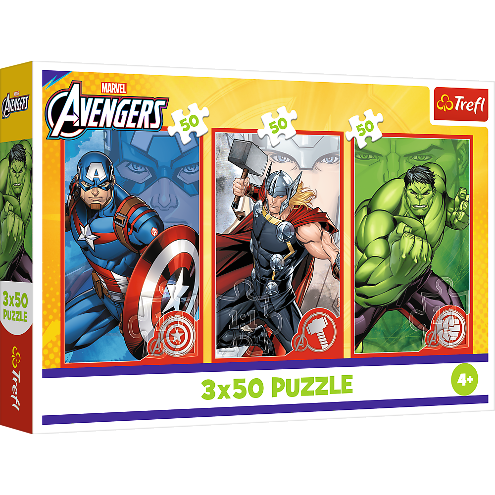 Puzzle 3x50 Vaš junak Disney Marvel Osvetnici Trefl 34891