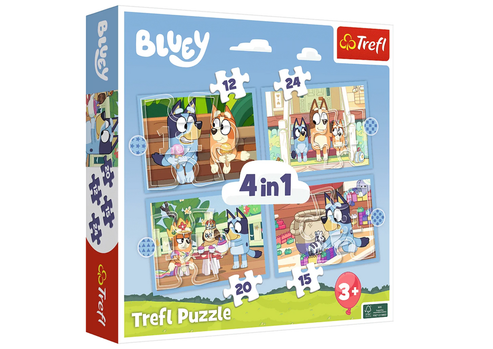 Puzzle 4u1 Bluey i njezin svijet Trefl 34637